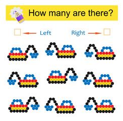 Math activity for kids. Cartoon excavator