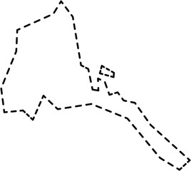 dash line drawing of eritrea map.