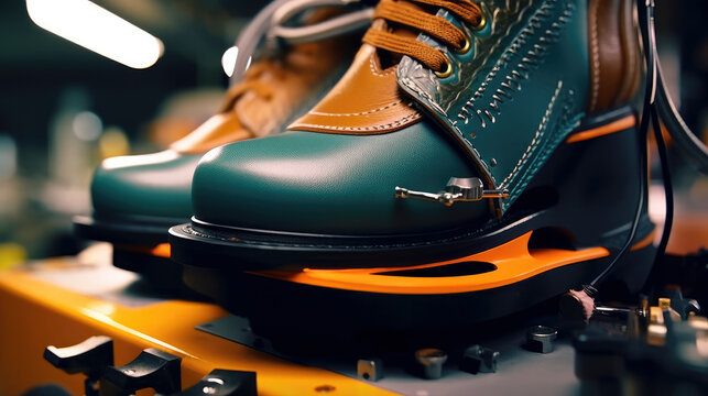 Luxury cobbler. Contemporary leather shoes made inside a traditional cobblers workshop