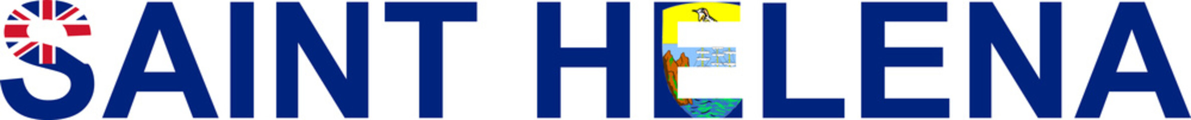 Saint Helena word in flag style