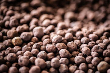 Close em material Pelotas de ferro para indústria