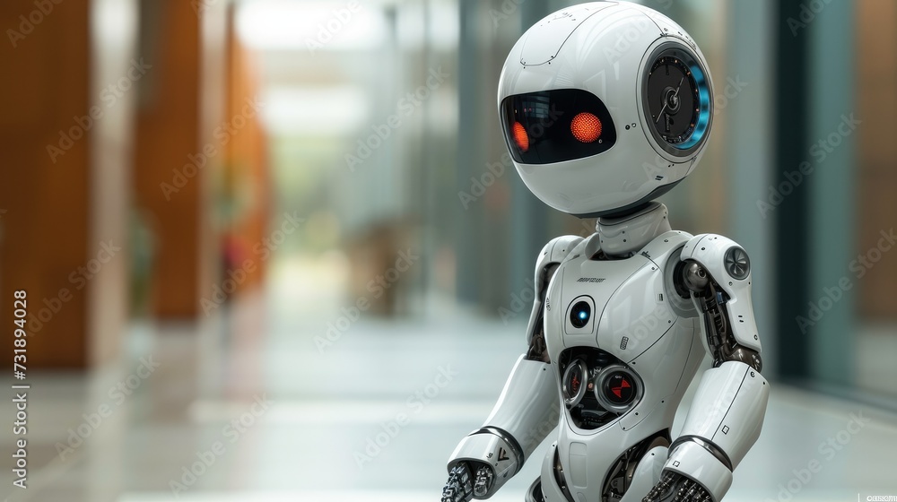 Poster a robot doctor in clinic, robotic doctor is the future of medicine. artificial intelligence modern t