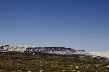 View on a mountain in the Suðurland region of Iceland