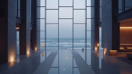 sea view, Step into an enchanting hotel room where modern aesthetics meet the tranquility of nature