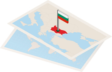 Bulgaria map and flag