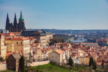 Fototapeta na wymiar Panorama of downtown in Prague, Czech Republic