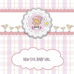 Baby Shower Card With Little Girl