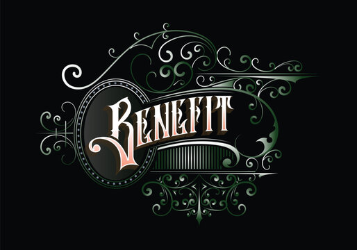 BENEFIT lettering custom template design