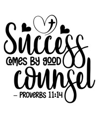 Success comes by good counsel  Proverbs 11 14 svg - obrazy, fototapety, plakaty