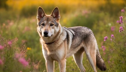 german shepherd dog on the meadow