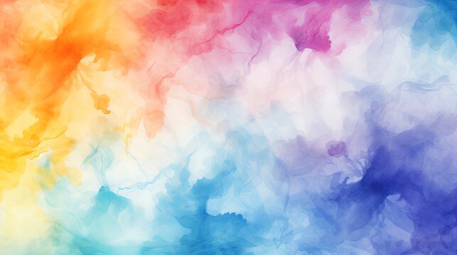 Vivid watercolor paint background texture with bright colorful hues for artistic projects