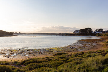 sunset over the river