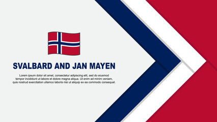 Svalbard And Jan Mayen Flag Abstract Background Design Template. Svalbard And Jan Mayen Independence Day Banner Cartoon Vector Illustration. Svalbard And Jan Mayen Template
