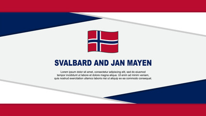 Svalbard And Jan Mayen Flag Abstract Background Design Template. Svalbard And Jan Mayen Independence Day Banner Cartoon Vector Illustration. Svalbard And Jan Mayen Vector