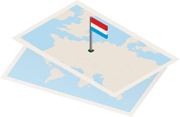 Luxembourg map and flag