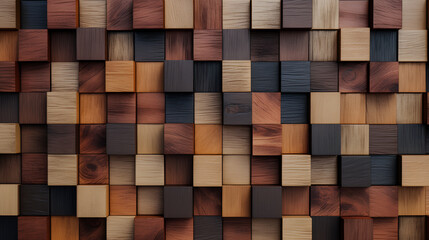 Captivating Wood: Exploring the Mesmerizing Texture of Brown Blocks, a Symphony of Dark and Light Cubes