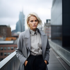 Fototapeta premium Classic Elegance: Dominant Boss Lady, Elegant Woman from Another Era - Generative AI