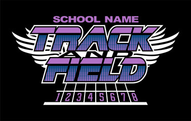 track and field team design with winged foot for school, college or league sports © EarlFergusonClipart