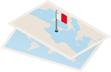 Malta map and flag