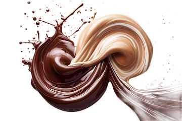 chocolate spread waves with splashes PNG file