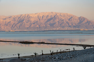The Dead Sea at sunset 