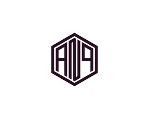 ANQ logo design vector template
