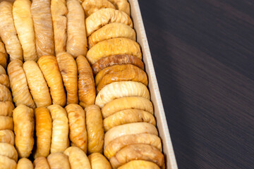 Box with figs. Dried fruits