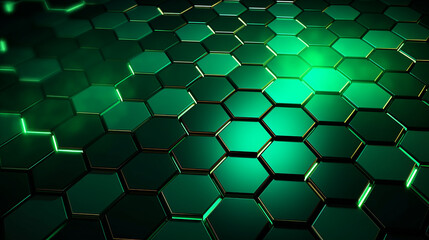 Abstract green hexagon background
