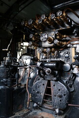 Fototapeta premium 蒸気機関車の運転室