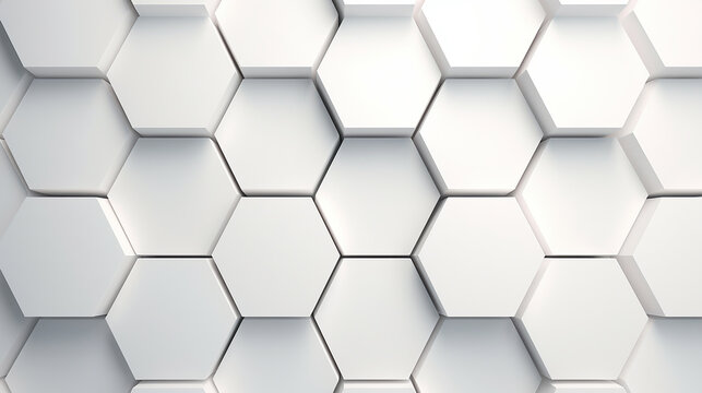 Abstract futuristic background of white hexagons © alionaprof
