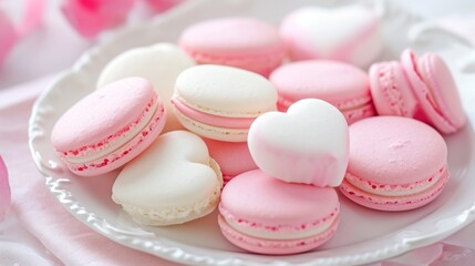 Fototapeta premium Macaroons Topped on a White Plate
