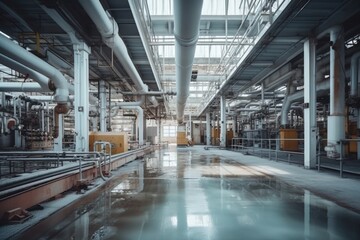 Interior of a empty plastic factory