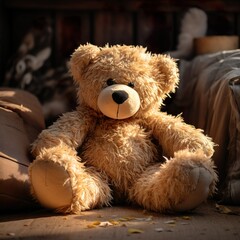 Ein süßer alter brauner Teddybär