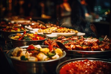 Close up of a buffet