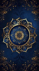 Celestial Harmony: Circular Arabesque Illustration for Islamic Design, Crafted by Generative AI
