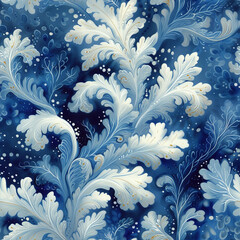  Seaweed Pattern Tile for seamless backgrounds and for filling surfaces, ai generated