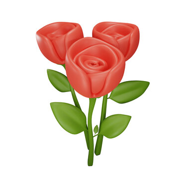 Roses 3d icon gift for Valentine's day