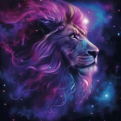 Cosmic lion with a starry mane: the zodiac sign Leo