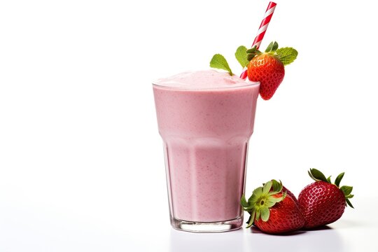 strawberry milkshake close up