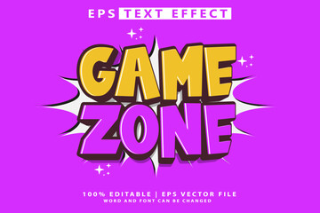 editable text effect 3D cartoon template for Game Zone