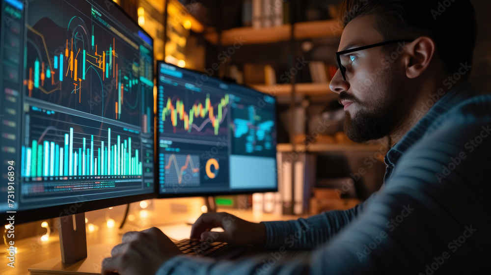 Poster explore the world of economic forecasting through the lens of a financial analyst, whose tools inclu