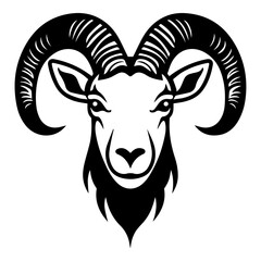 Goat Flat Icon Isolated On White Background