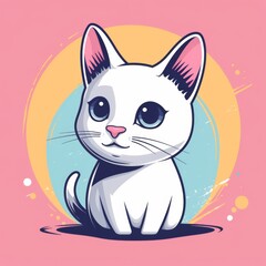 A Stylish And Attractive Animeinspired Logo Featuring A Cool Cat Design. Concept Anime-Inspired Cat Logo Design, Stylish And Attractive, Cool Cat Design