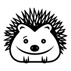 Fototapeta premium Hedgehog Flat Icon Isolated On White Background