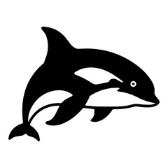 Fototapeta premium Dolphin Flat Icon Isolated On White Background