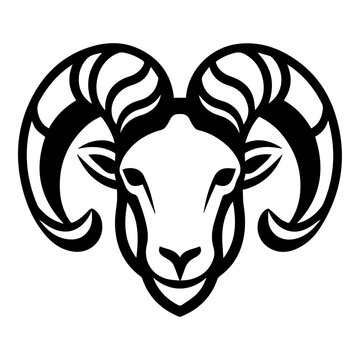 Mountain Goat Flat Icon Isolated On White Background