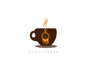 coffee cup time clock concept design background.