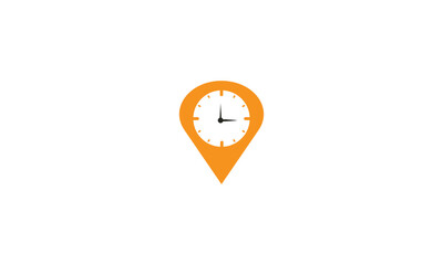 clock logo vector. pin logo.