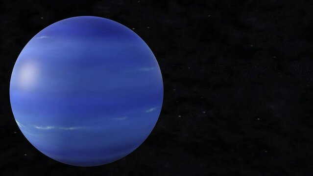 Neptune is the eighth and farther planet from the sun, 3d animation 