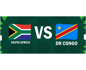 South Africa And Dr Congo Match Flags Ribbon African Nations 2023 Emblems Teams Countries African Football Symbol Logo Design Vector Illustration